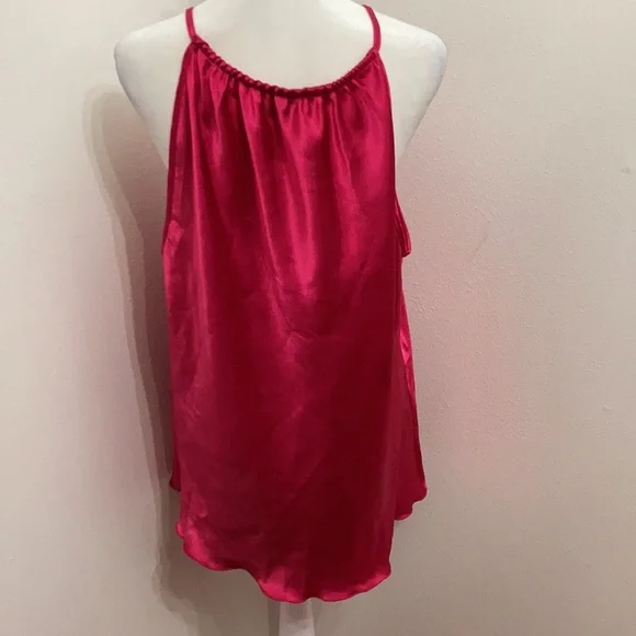 EUC Nicole Miller Hot-pink Spaghetti Strap Blouse Size XL - Picture 9 of 12